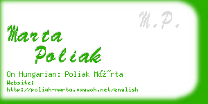 marta poliak business card